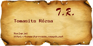 Tomasits Rózsa névjegykártya