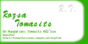 rozsa tomasits business card